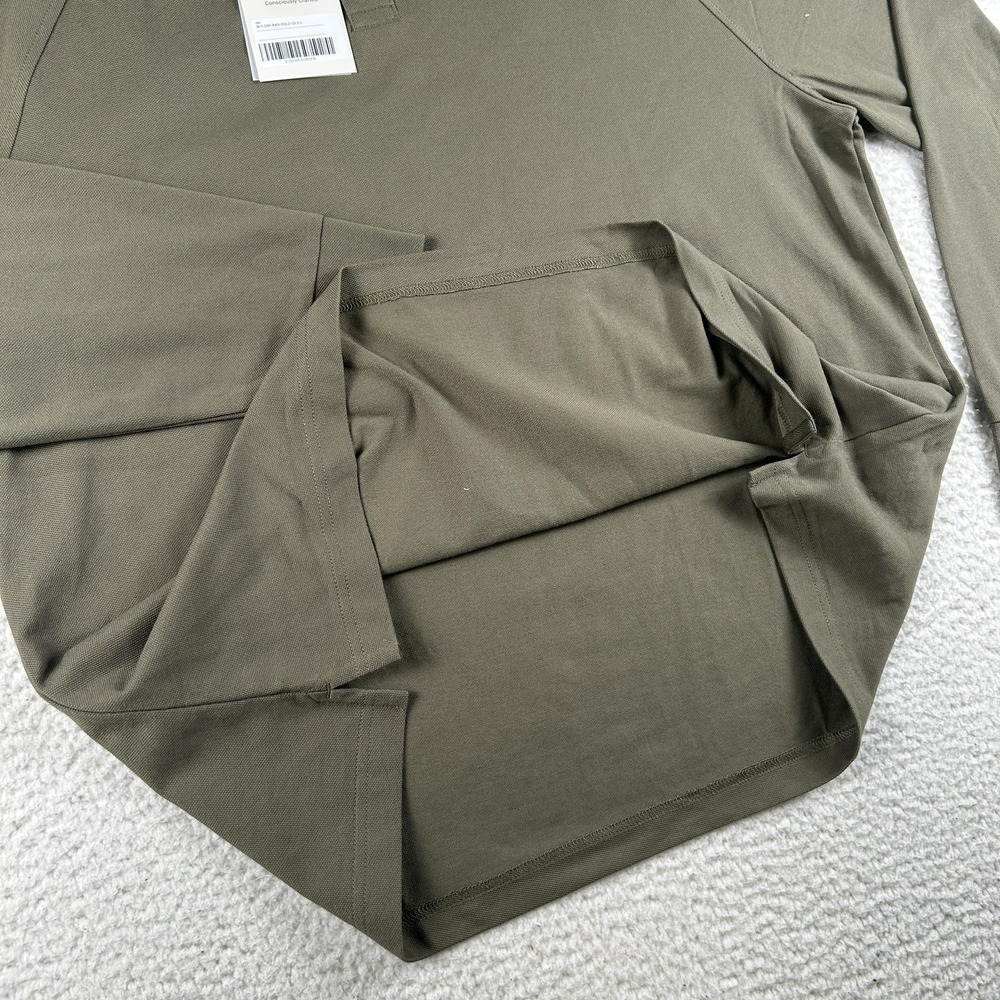 Everlane Polo Shirt Mens Large Raglan Solid Performance Stretch Long Sleeve NEW - Picture 7 of 15
